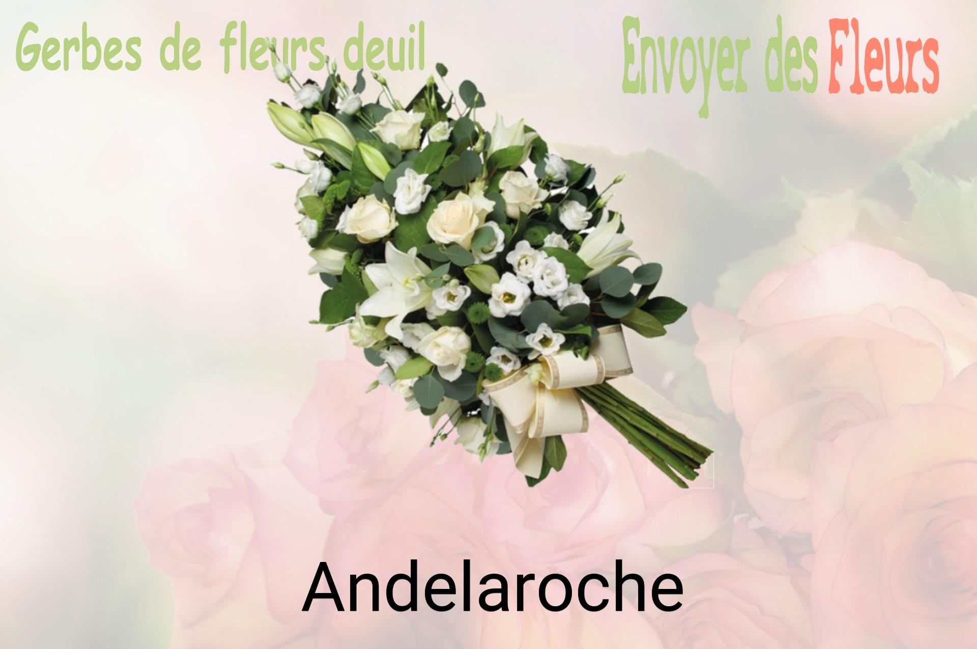 Gerbe de fleurs de deuil livrée à Andelaroche